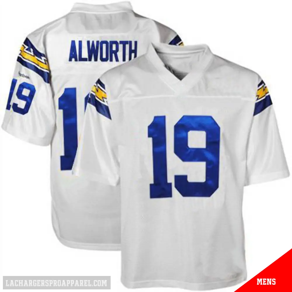 19 Men's Lance Alworth White Authentic Los Angeles Chargers