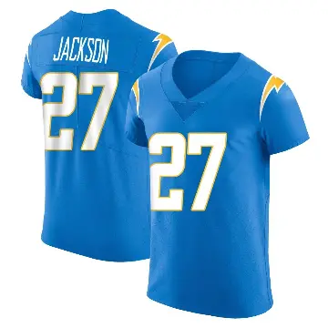 ＃27 Men's JaQuae Jackson Blue Elite Los Angeles Chargers Alternate Vapor Untouchable Jersey