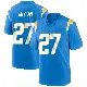 ＃27 Men's JaQuae Jackson Blue Game Los Angeles Chargers Powder Alternate Jersey