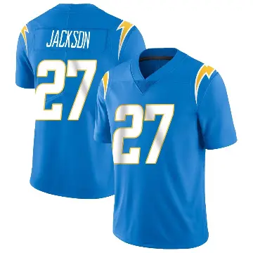 ＃27 Men's JaQuae Jackson Blue Limited Los Angeles Chargers Powder Vapor Untouchable Alternate Jersey