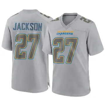 ＃27 Men's JaQuae Jackson Gray Game Los Angeles Chargers Atmosphere Fashion Jersey