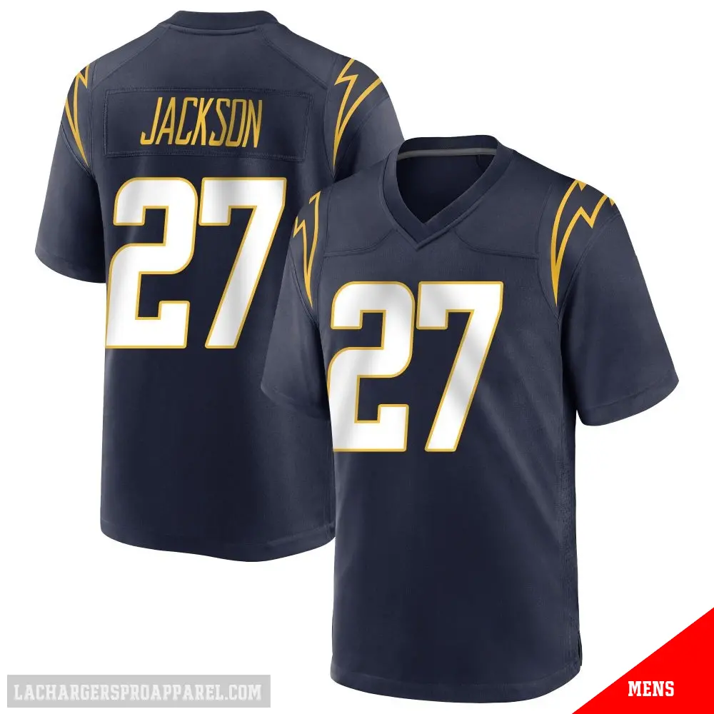 ＃27 Men's JaQuae Jackson Navy Game Los Angeles Chargers Team Color Jersey