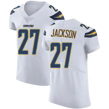 ＃27 Men's JaQuae Jackson White Elite Los Angeles Chargers Vapor Untouchable Jersey