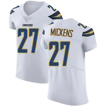 ＃27 Men's RJ Mickens White Elite Los Angeles Chargers Vapor Untouchable Jersey