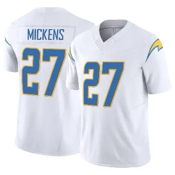 ＃27 Men's RJ Mickens White Limited Los Angeles Chargers Vapor F.U.S.E. Jersey