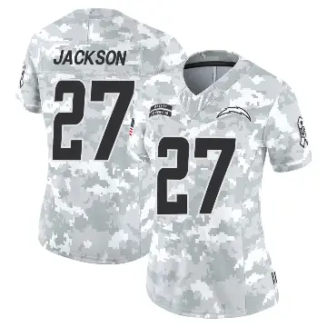 ＃27 Women's JaQuae Jackson Arctic Camo Limited Los Angeles Chargers 2024 Salute to Service Jersey