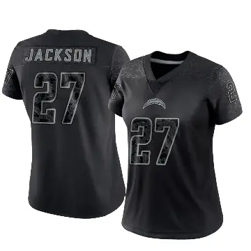 ＃27 Women's JaQuae Jackson Black Limited Los Angeles Chargers Reflective Jersey