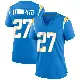 ＃27 Women's RJ Mickens Blue Game Los Angeles Chargers Powder Alternate Jersey