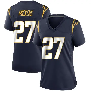 ＃27 Women's RJ Mickens Navy Game Los Angeles Chargers Team Color Jersey