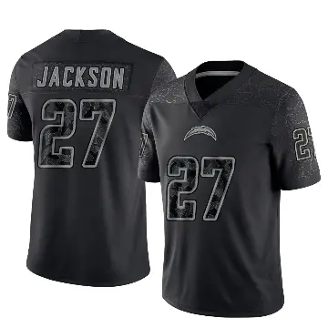 ＃27 Youth JaQuae Jackson Black Limited Los Angeles Chargers Reflective Jersey