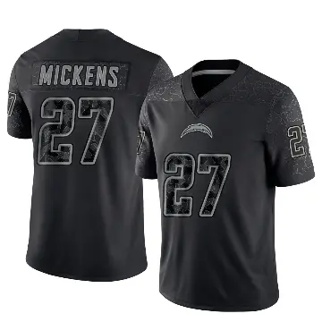 ＃27 Youth RJ Mickens Black Limited Los Angeles Chargers Reflective Jersey