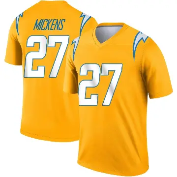 ＃27 Youth RJ Mickens Gold Legend Los Angeles Chargers Inverted Jersey