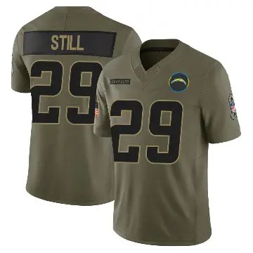 ＃29 Youth Tarheeb Still Olive Limited Los Angeles Chargers 2025 Salute to Service Jersey