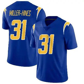 ＃31 Men's Nyheim Miller-Hines Royal Limited Los Angeles Chargers 2nd Alternate Vapor Jersey