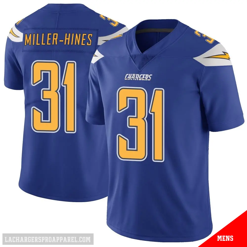 ＃31 Men's Nyheim Miller-Hines Royal Limited Los Angeles Chargers Color Rush Vapor Untouchable Jersey