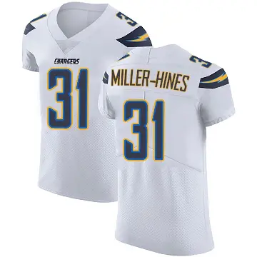＃31 Men's Nyheim Miller-Hines White Elite Los Angeles Chargers Vapor Untouchable Jersey