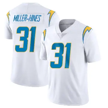 ＃31 Men's Nyheim Miller-Hines White Limited Los Angeles Chargers Vapor Untouchable Jersey