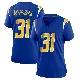 ＃31 Women's Nyheim Miller-Hines Royal Game Los Angeles Chargers 2nd Alternate Jersey