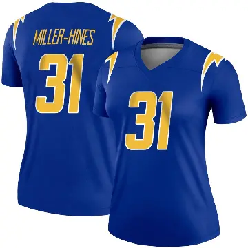 ＃31 Women's Nyheim Miller-Hines Royal Legend Los Angeles Chargers 2nd Alternate Jersey