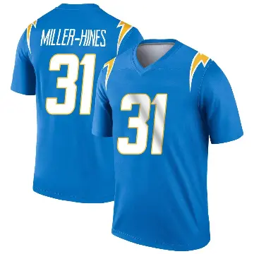 ＃31 Youth Nyheim Miller-Hines Blue Legend Los Angeles Chargers Powder Jersey