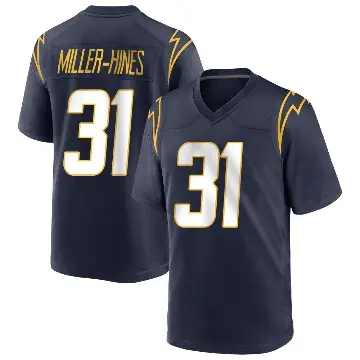＃31 Youth Nyheim Miller-Hines Navy Game Los Angeles Chargers Team Color Jersey