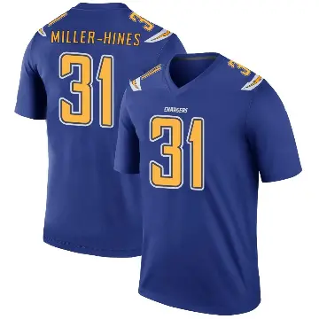 ＃31 Youth Nyheim Miller-Hines Royal Legend Los Angeles Chargers Color Rush Jersey
