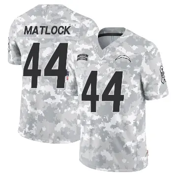 ＃44 Men's Scott Matlock Arctic Camo Limited Los Angeles Chargers 2024 Salute to Service Jersey