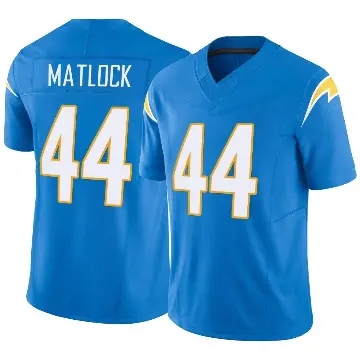 ＃44 Men's Scott Matlock Blue Limited Los Angeles Chargers Powder Vapor F.U.S.E. Jersey