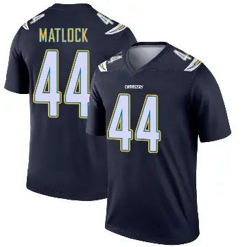 ＃44 Youth Scott Matlock Navy Legend Los Angeles Chargers Jersey