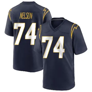 ＃74 Men's Ryan Nelson Navy Game Los Angeles Chargers Team Color Jersey