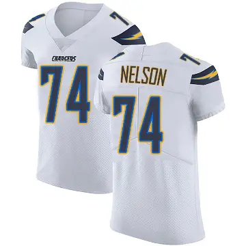 ＃74 Men's Ryan Nelson White Elite Los Angeles Chargers Vapor Untouchable Jersey