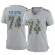 ＃74 Women's Ryan Nelson Gray Game Los Angeles Chargers Atmosphere Fashion Jersey