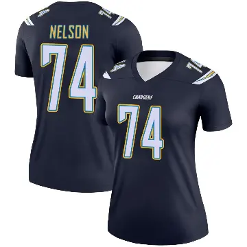 ＃74 Women's Ryan Nelson Navy Legend Los Angeles Chargers Jersey
