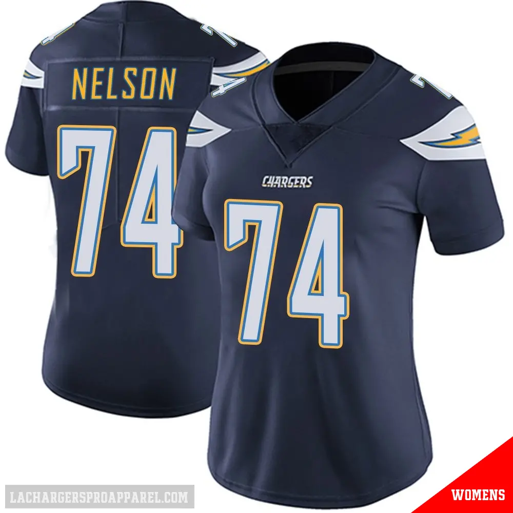 ＃74 Women's Ryan Nelson Navy Limited Los Angeles Chargers Team Color Vapor Untouchable Jersey