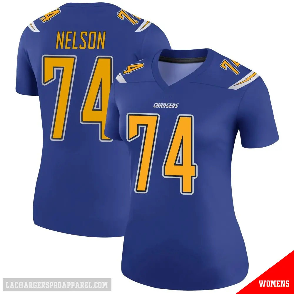 ＃74 Women's Ryan Nelson Royal Legend Los Angeles Chargers Color Rush Jersey