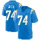 ＃74 Youth Ryan Nelson Blue Game Los Angeles Chargers Powder Alternate Jersey