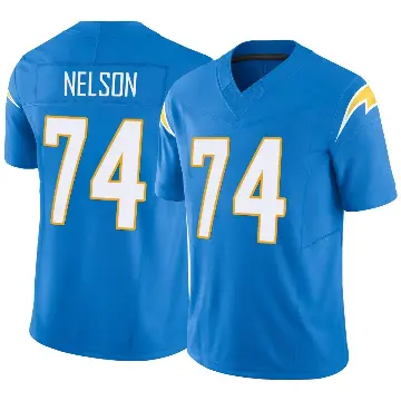 ＃74 Youth Ryan Nelson Blue Limited Los Angeles Chargers Powder Vapor F.U.S.E. Jersey