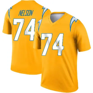 ＃74 Youth Ryan Nelson Gold Legend Los Angeles Chargers Inverted Jersey