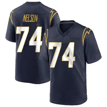 ＃74 Youth Ryan Nelson Navy Game Los Angeles Chargers Team Color Jersey