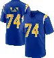 ＃74 Youth Ryan Nelson Royal Game Los Angeles Chargers 2nd Alternate Jersey